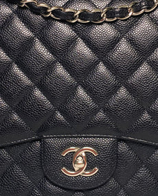 Chanel Jumbo Black Caviar Single Flap SHW