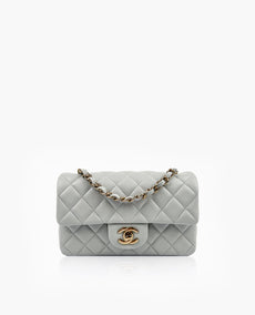 Chanel Mini suorakulmainen Bleu Clair lampaannahka CHW