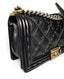 Chanel Boy Double Stitch Old Medium Black Calfskin Antique Gold HW