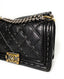 Chanel Boy Double Stitch Old Medium Black Calfskin Antique Gold HW