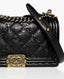 Chanel Boy Double Stitch Old Medium Black Calfskin Antique Gold HW