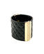 Chanel Black 2017 CC Quilted Wrap Leather Cuff Bracelet