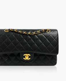 Chanel Timeless Medium Black Caviar 24k GHW