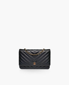 Chanel WOC Chevron Black Lambskin GHW