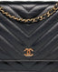 Chanel WOC Chevron Black Lambskin GHW