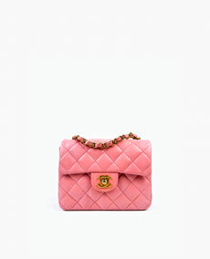 Chanel Mini Square Pink 24 k GHW
