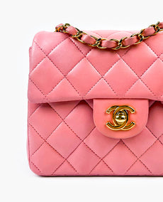 Chanel Mini Square Pink 24 k GHW