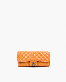 Chanel Wallet on Chain Clutch Quilted Patent East West SHW