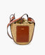 Chloé Small Basket in Fair-Trade Paper and Shiny Calfskin