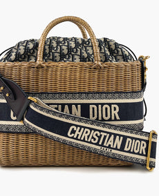 Dior Oblique Wicker Jacquard Basket Bag