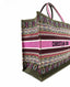 Dior Large Book Tote In Multicolored Emroidery