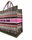 Dior Large Book Tote In Multicolored Emroidery