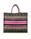 Dior Large Book Tote In Multicolored Emroidery