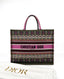 Dior Large Book Tote In Multicolored Emroidery