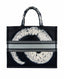 Dior Large Book Tote in Navy White Canvas