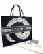 Dior Large Book Tote in Navy White Canvas