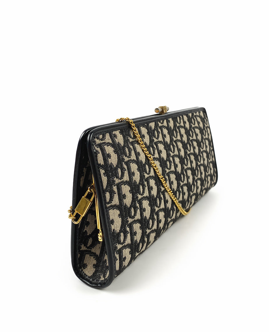 Dior Clutch Blue Oblique Embroidery Vintage – Luxury Helsinki