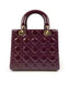 Dior Lady Medium Purple Patent Cannage Calfskin