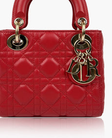 Lady Dior Mini Red GHW