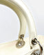 Dior White Cannage Quilted Patent Leather Large Lady Dior Bag