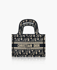 Dior Book Tote Mini Sininen Dior Oblique Embroidery