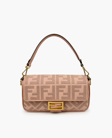 Fendi Baguette Pink FF Canvas Bag