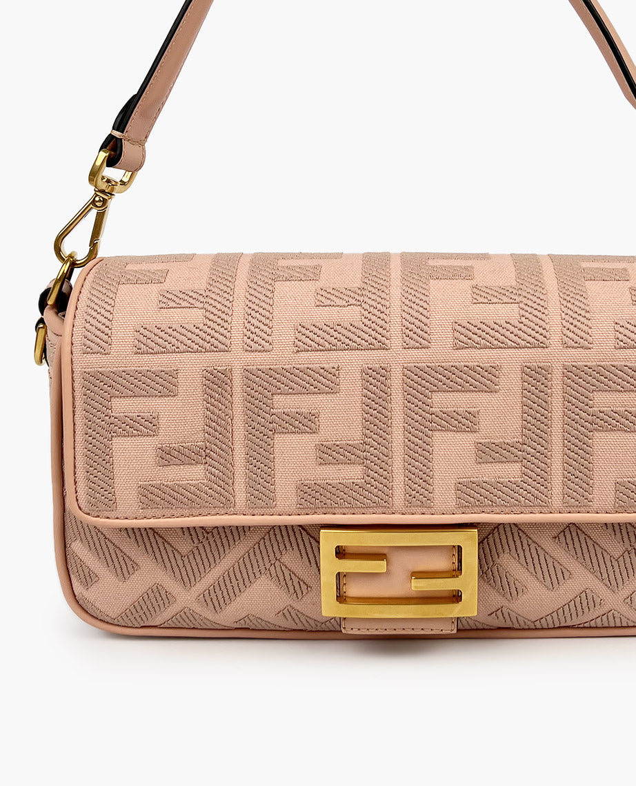 Fendi Baguette Pink FF Canvas Bag – Luxury Helsinki