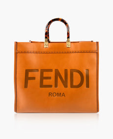 Fendi Sunshine Suuri ruskea nahkaostaja