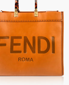 Fendi Sunshine Suuri ruskea nahkaostaja