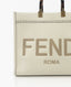 Fendi Sunshine Medium Cream Leather Shopper