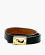 Fendi Calfskin Goldmine Double Wrap Cuff Black Bracelet