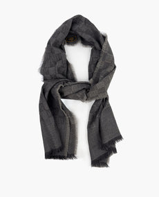 Fendi FF Logo Squared Scarf Gray