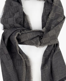 Fendi FF Logo Squared Scarf Gray