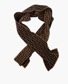 Fendi Logo Scarf Brown