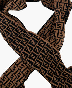 Fendi Logo Scarf Brown