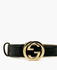 Gucci Interlocking Blondie Black Belt 85