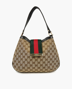 Gucci GG Canvas Uusi Web Hobo Beige