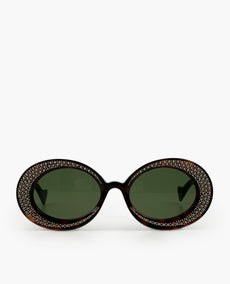 Gucci Round Rhinestone Tortoise -aurinkolasit 