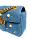 Gucci Blue Matelasse Denim Pearl Embellished GG Marmont Shoulder Bag