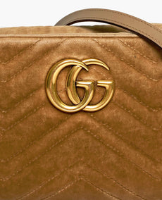 Gucci GG Beige Velvet Marmont -kameralaukku