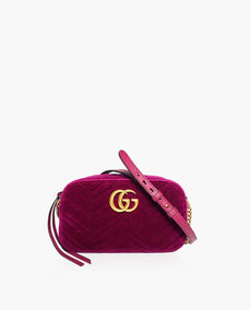 Gucci GG Purple Velvet Marmont -kameralaukku