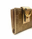 Gucci Beige Metallic Gold GG Canvas Abbey D Ring Compact Wallet