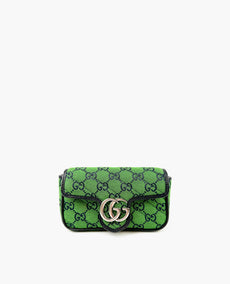 Gucci GG Marmont Green Canvas Super -minilaukku