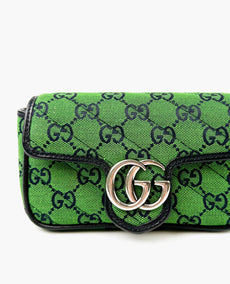 Gucci GG Marmont Green Canvas Super -minilaukku