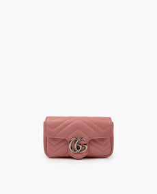 Gucci GG Marmont Pink Canvas Super -minilaukku