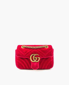 Gucci GG Marmont Mini Red Velvet -olkalaukku