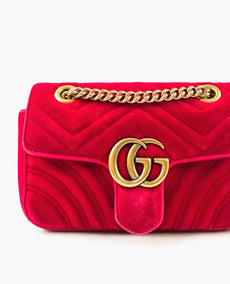 Gucci GG Marmont Mini Red Velvet -olkalaukku