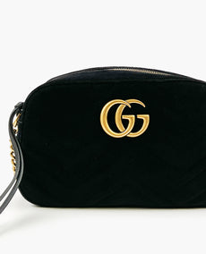 Gucci GG Black Velvet Marmont -kameralaukku