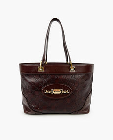 Gucci Guccissima Large Punch Tote Chocolate Brown