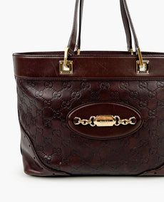 Gucci Guccissima Large Punch Tote Chocolate Brown